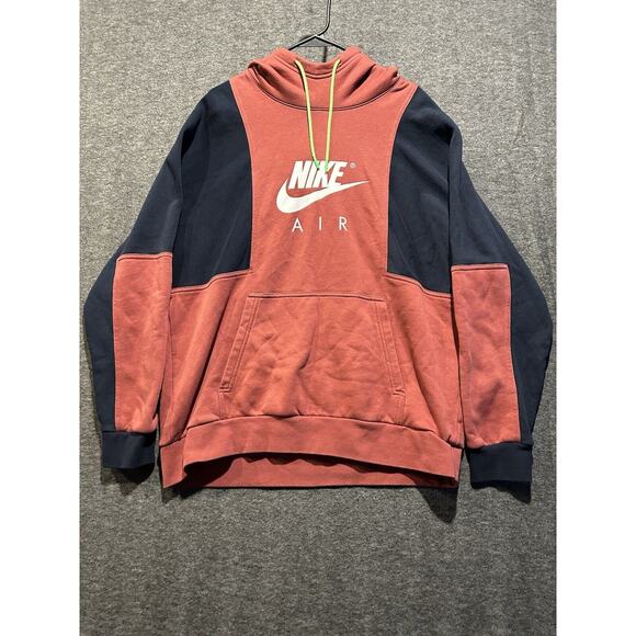 Nike Other - Nike Air Men's Size XL Fleece Pullover Hoodie DD6383 Red Blue Fear of Heights